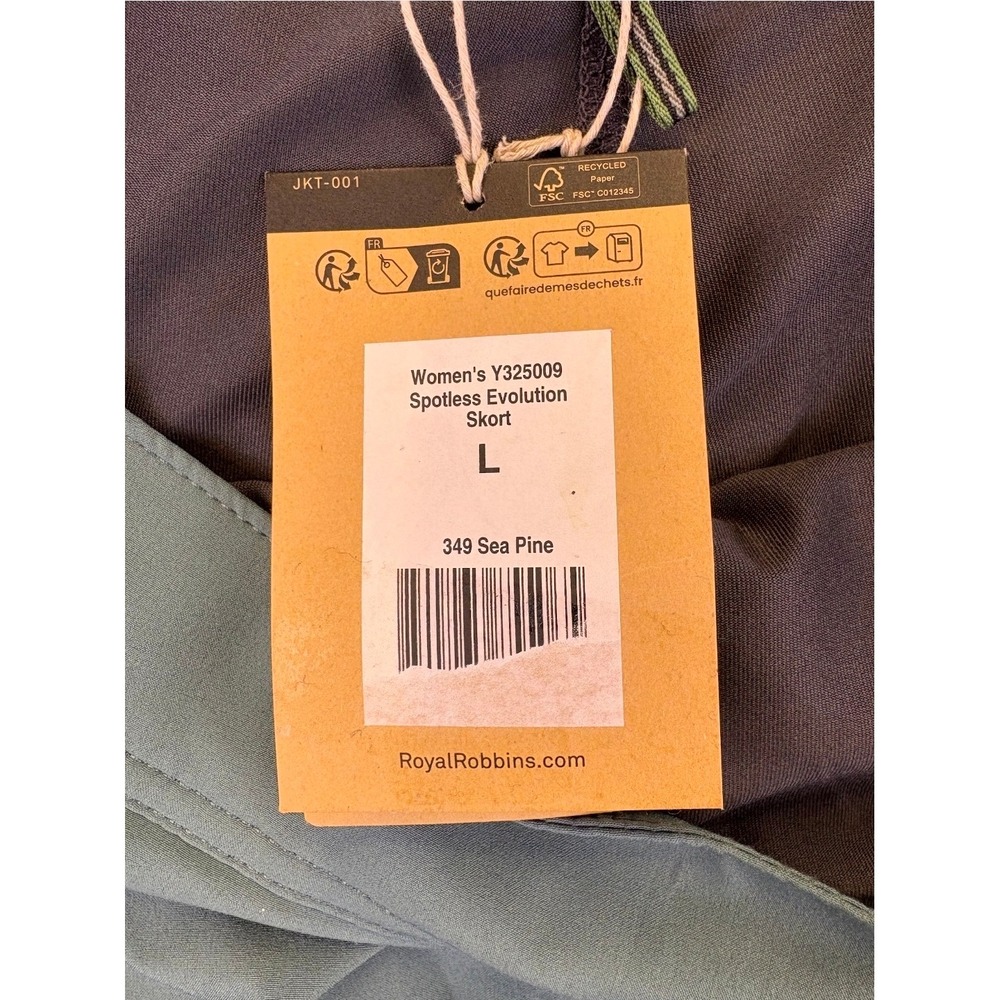 NWT Royal Robbins Spotless Evolution Skort Sea Pine Green Women L Athletic Golf - Picture 3 of 11